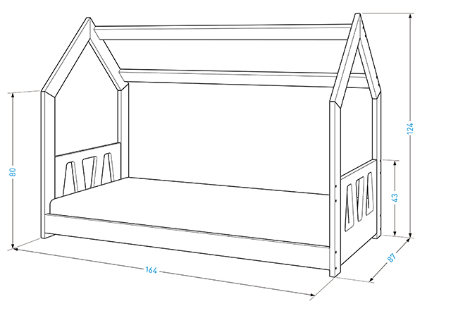 Postel Domecek 80x160cm D2A 80x160