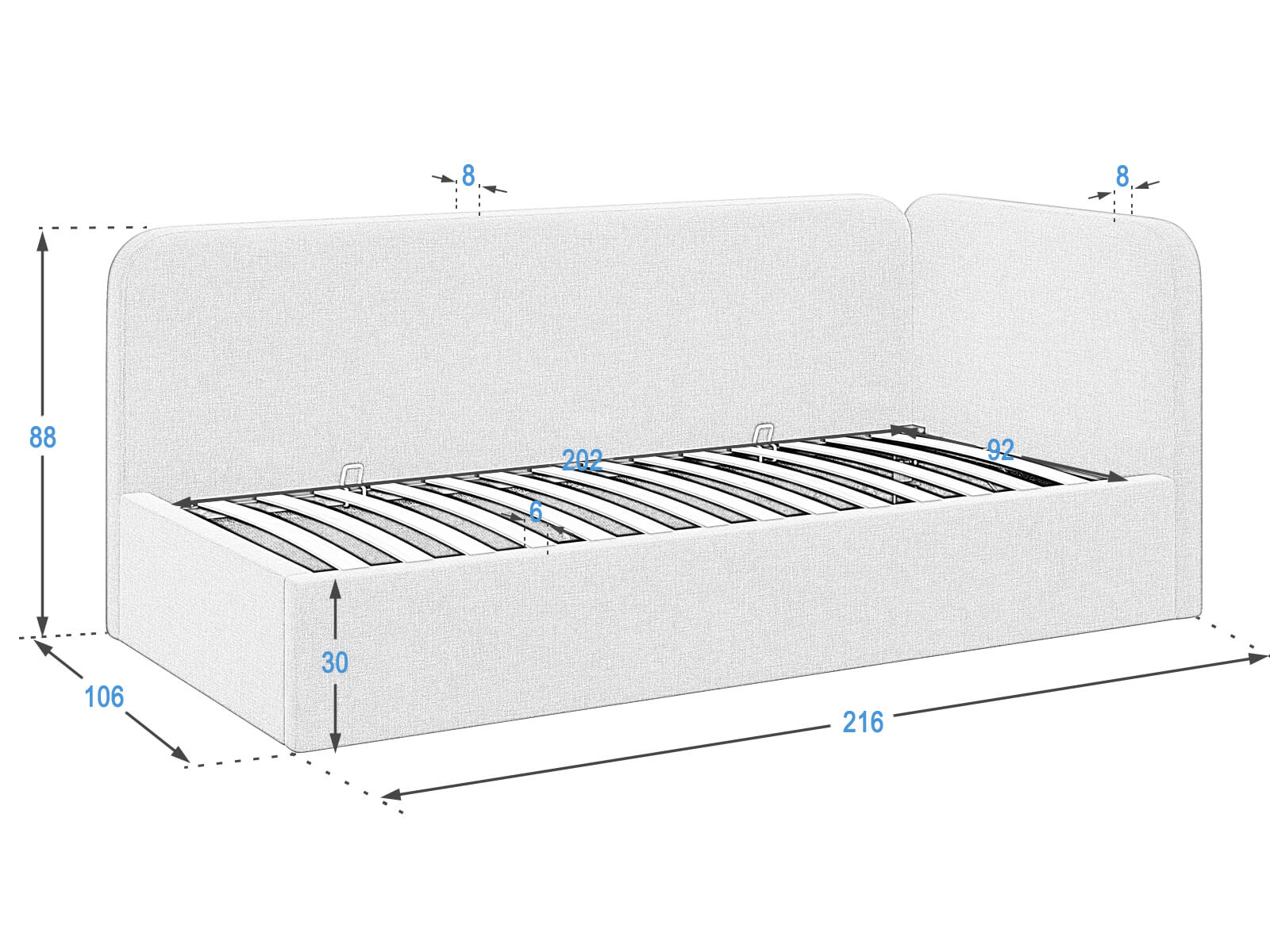Jednolůžková postel Leo 90x200
