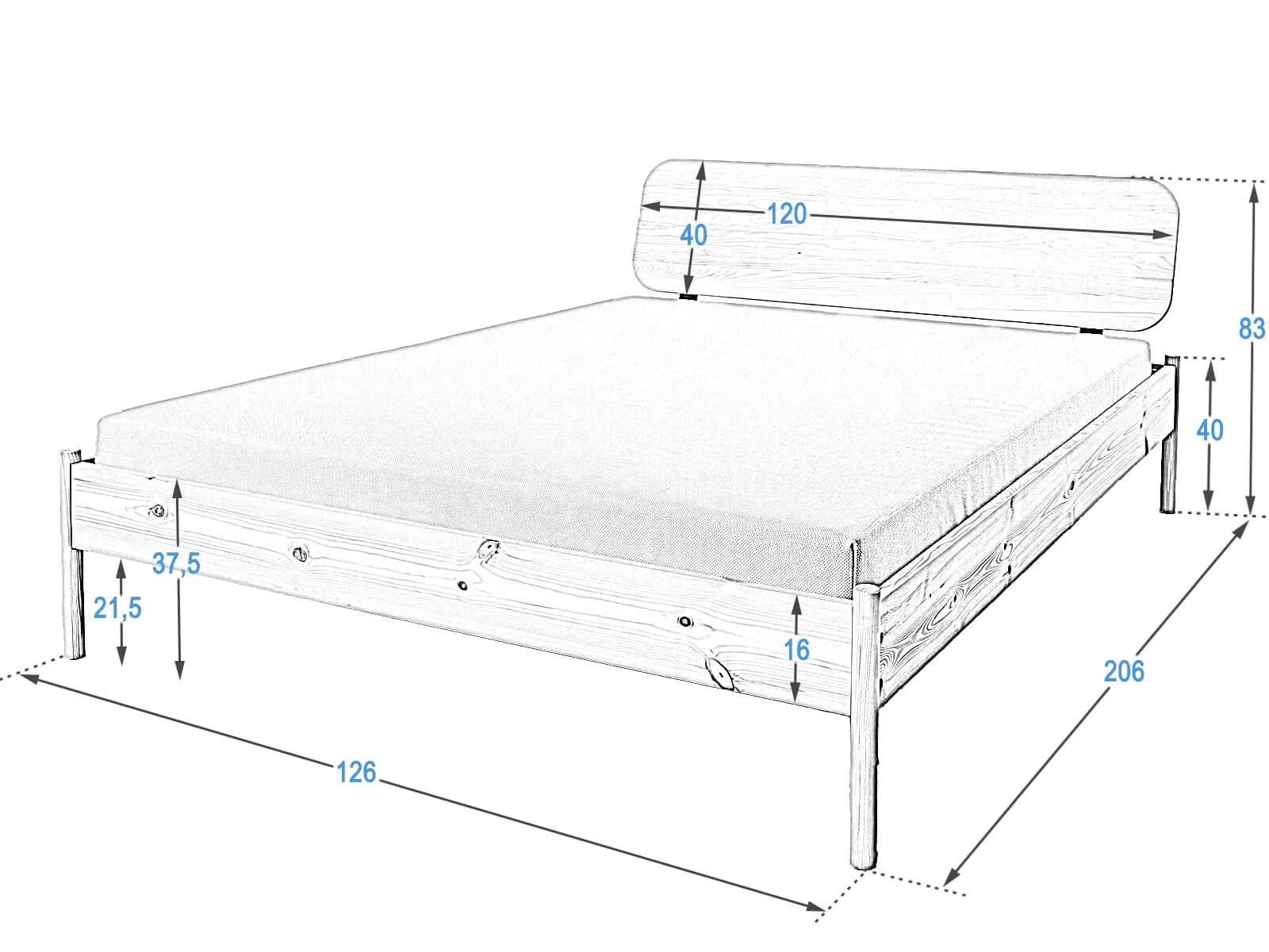 Postel Japandi 120×200 cm