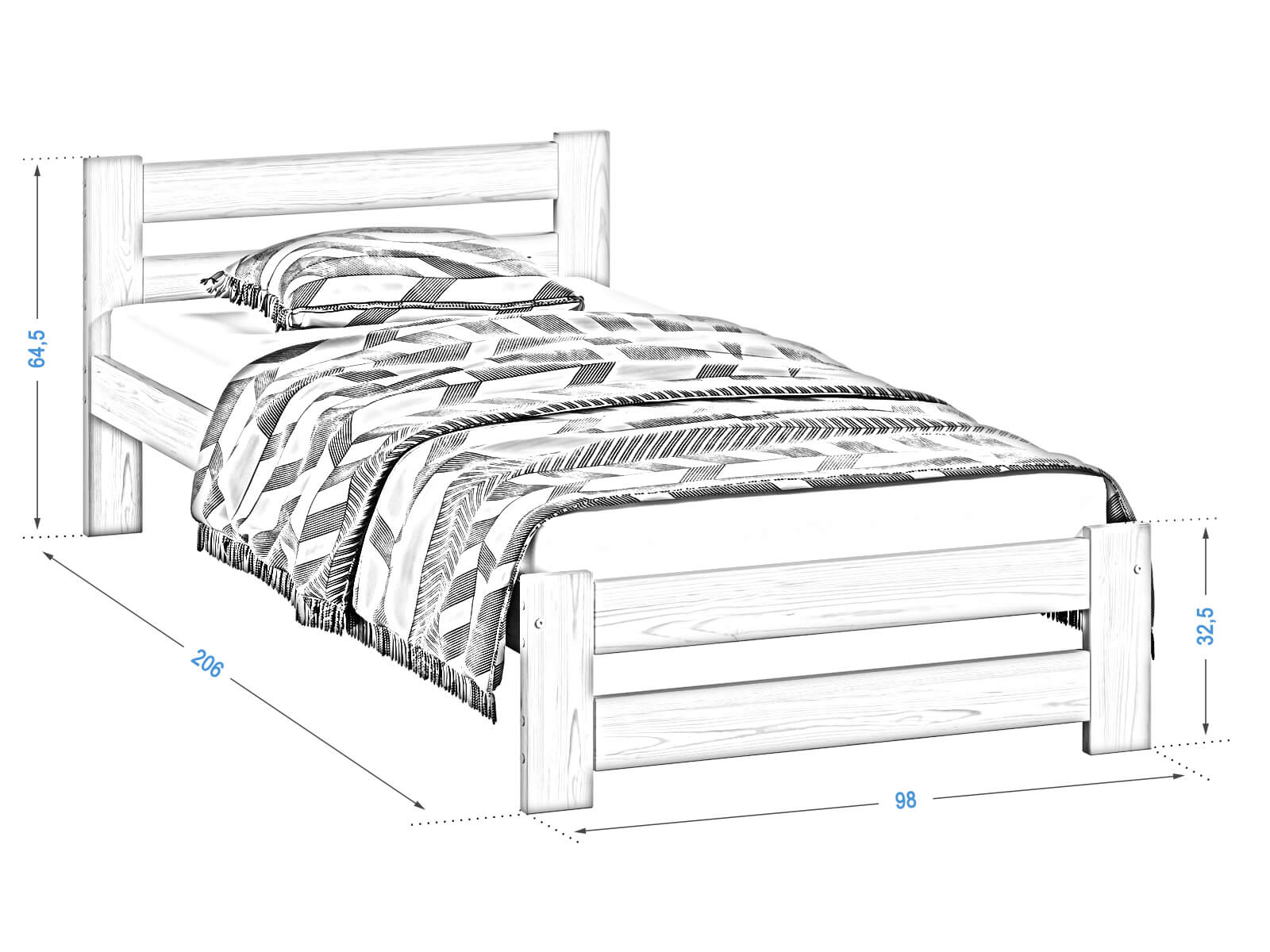 Dub postel Eureka 90x200 Ami Nabytek