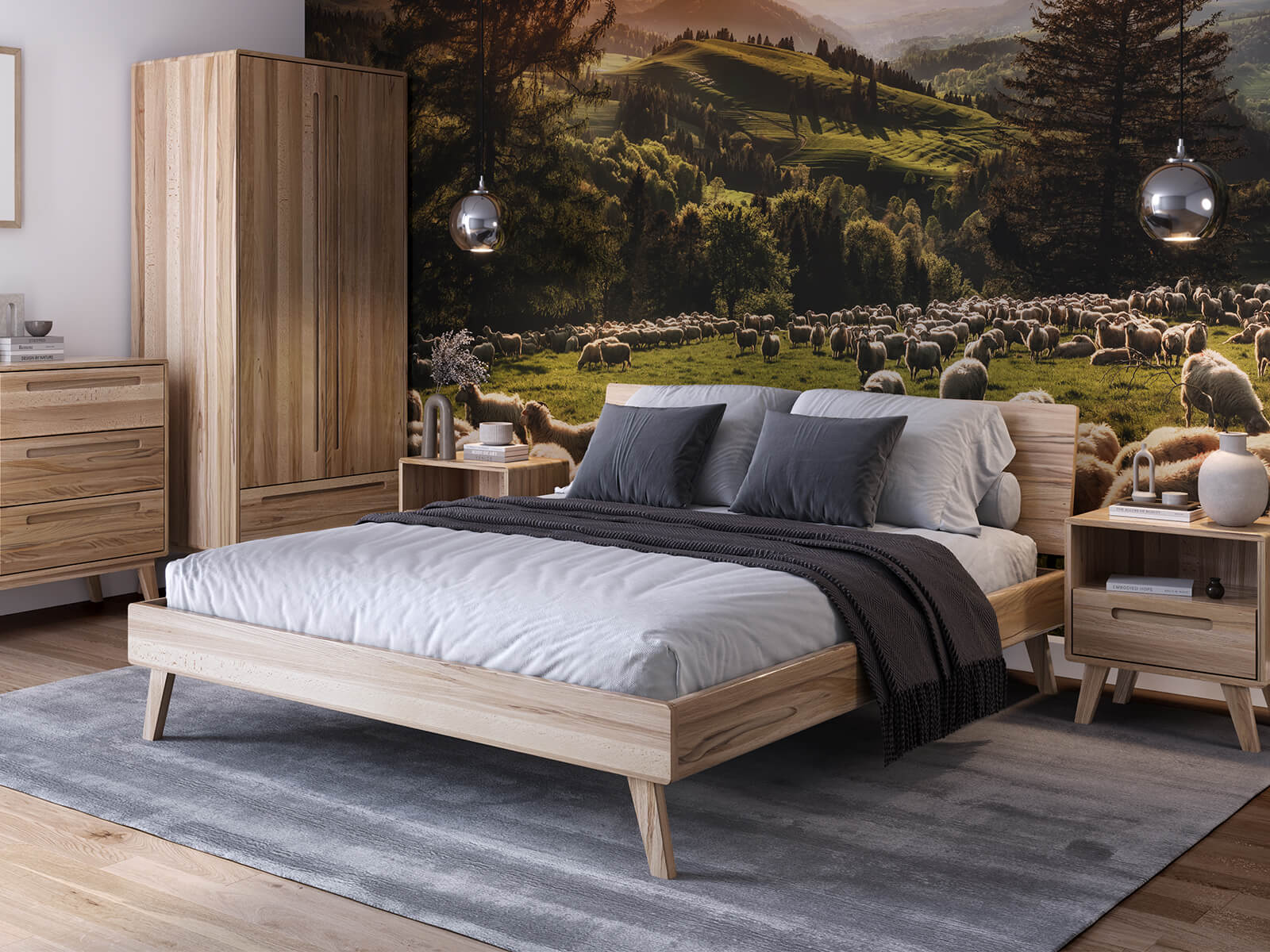 Postel 180 × 200 cm: Kdy se vyplatí a kolik místa kolem ní potřebujete?